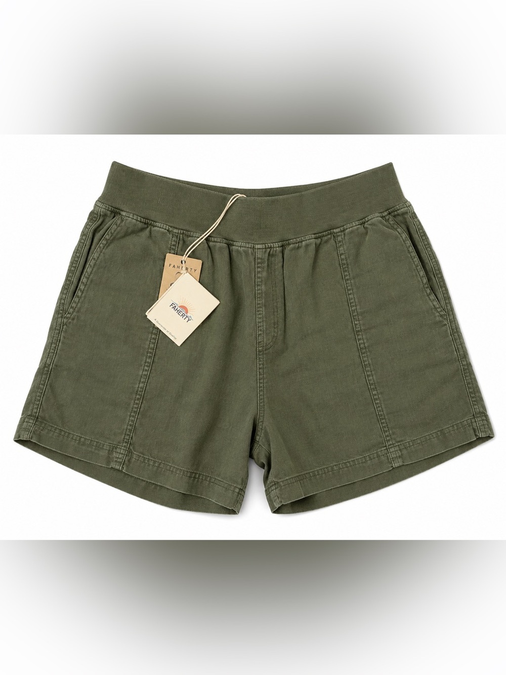 NWT FAHERTY OLIVE GREEN SHORTS WITH POCKETS